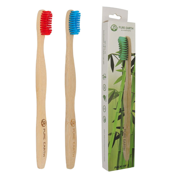 Pure Earth Essentials 2 pack bamboo toothbrush 
