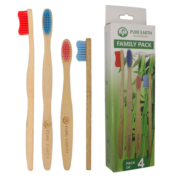 family pack bamboo toothbrushes - Pure Earth Essentials