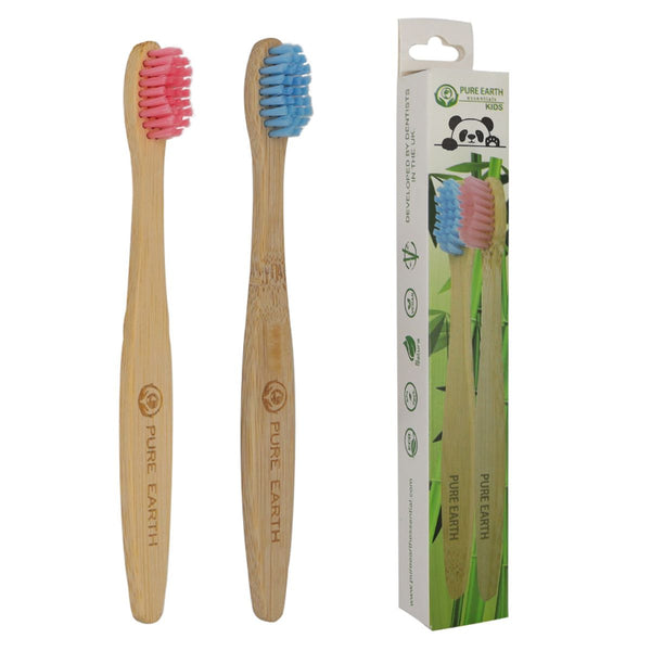 Childrens bamboo toothbrush UK - Pure Earth Essentials
