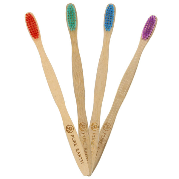 multicoloured bamboo toothbrushes 