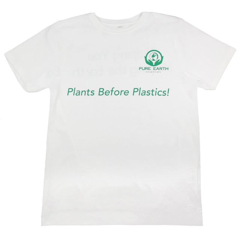 White plants before plastics t-shirt
