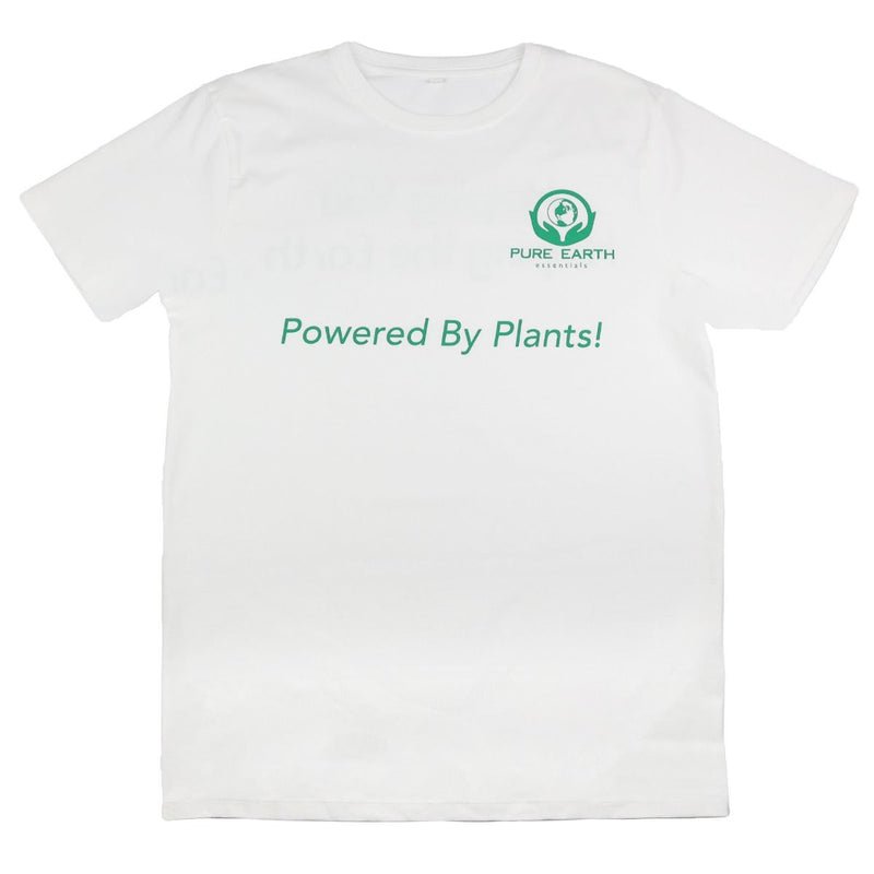 White powered by plants t-shirt 