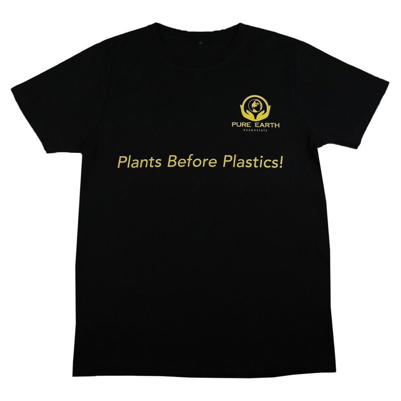 Black plants before plastics t-shirt