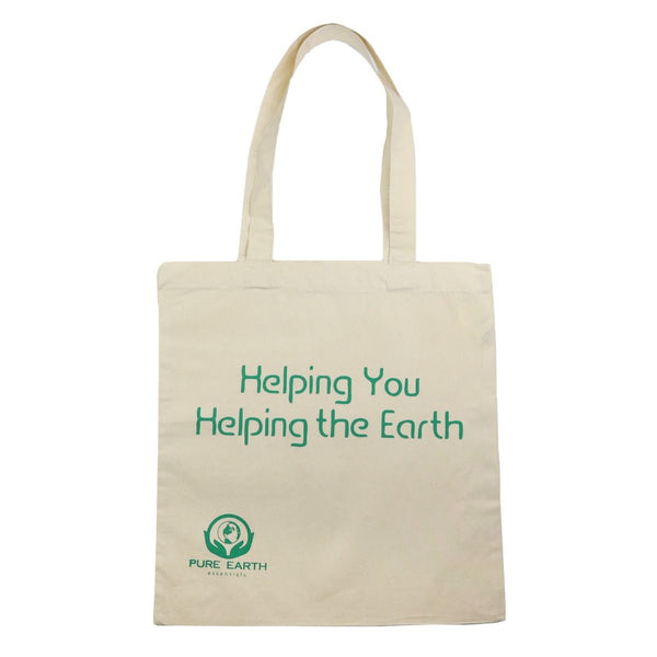Pure Earth Essentials green tote bag