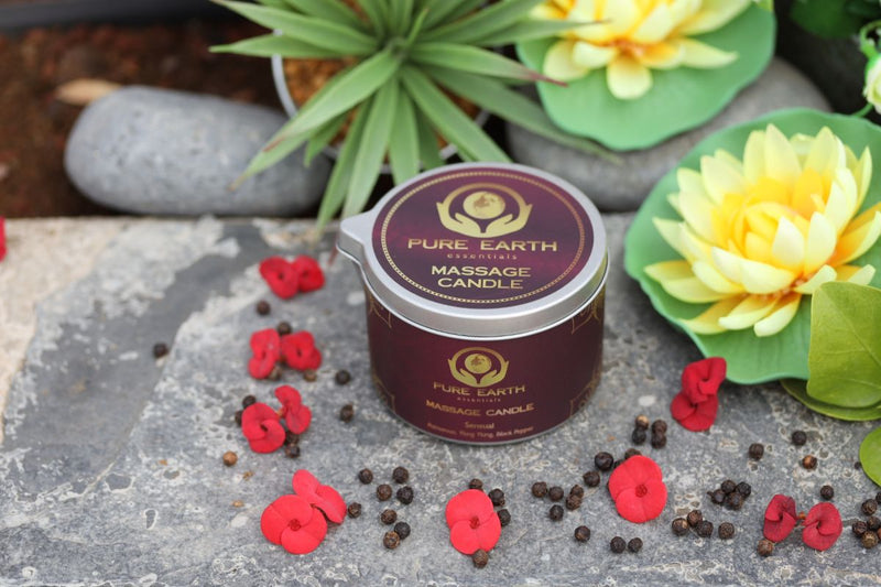 Pure Earth Essentials massage oil candle 
