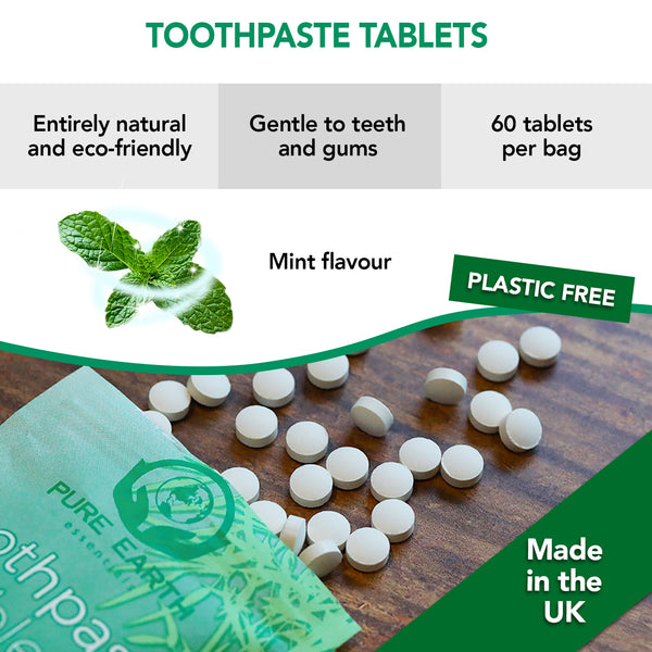 Mint flavoured toothpaste tablets UK