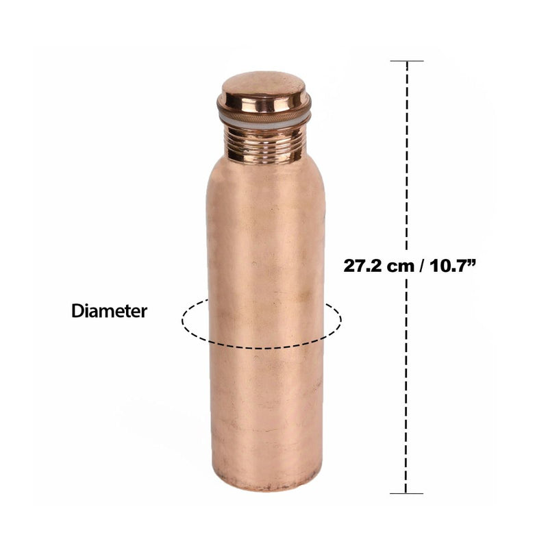 copper water bottle dimensions 