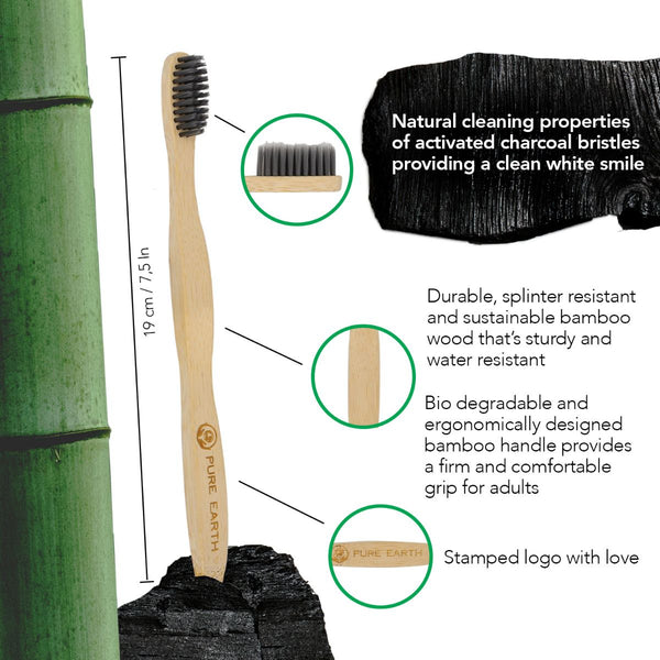 Charcoal bamboo toothbrush infographic